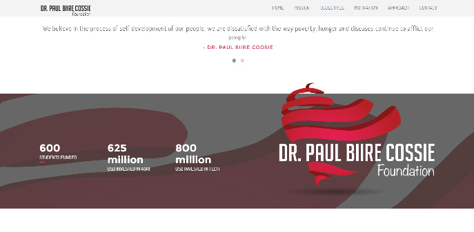 Cossie Foundation site Snaphot